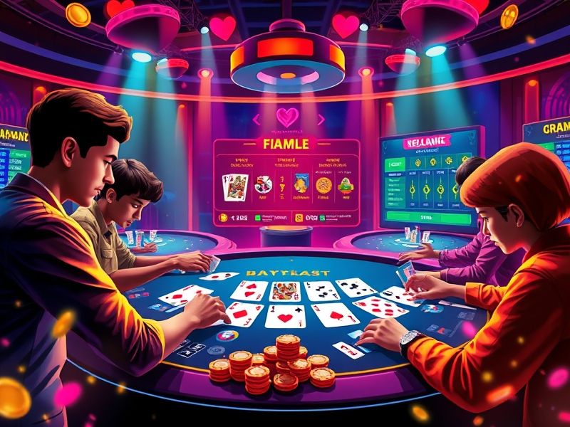 Play heart-themed Teen Patti with friends. Join social tournaments and win romantic rewards!