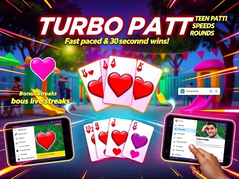 Play heart-themed Teen Patti with friends. Join social tournaments and win romantic rewards!